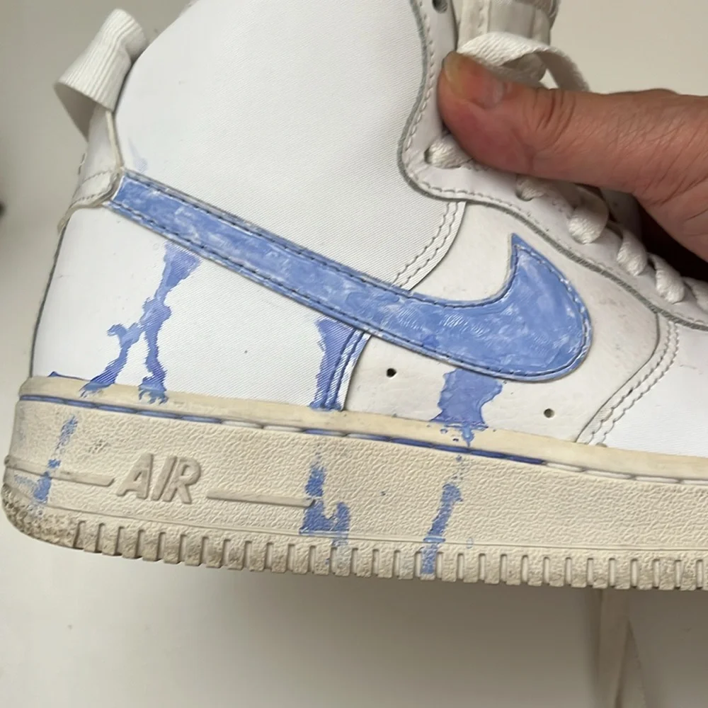 Nike Air Force white sneakers, Youth 5.5 - Picture 12 of 13
